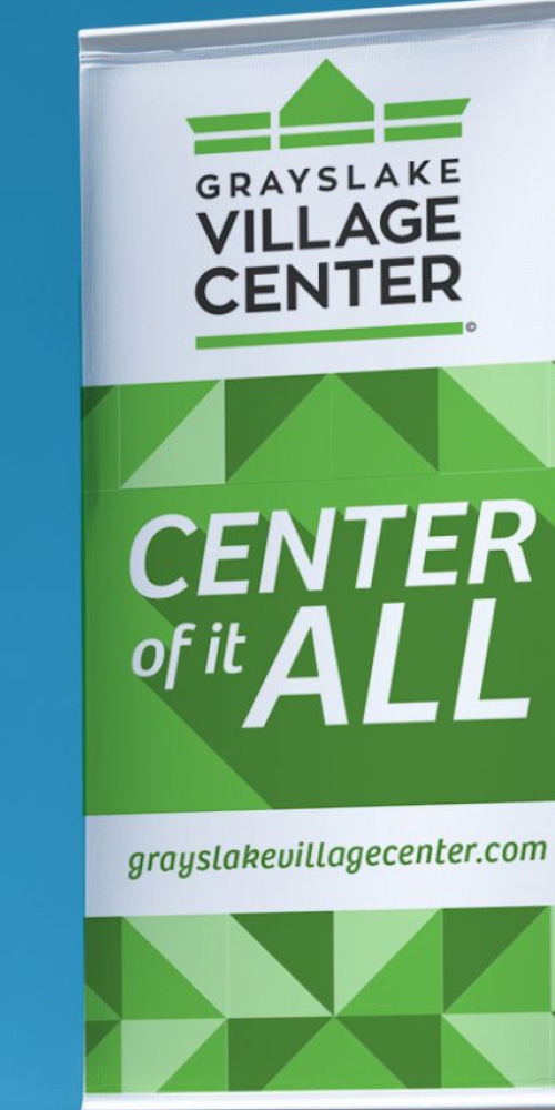 please evolve Grayslake Village Center branding street banner